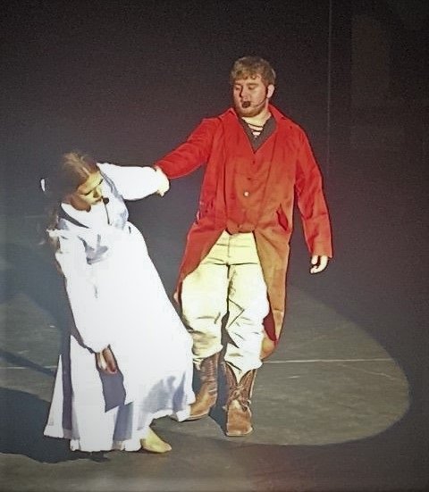 Lawren Gren Posey portrays Belle and Kaleb Prewitt protrays Gaston.